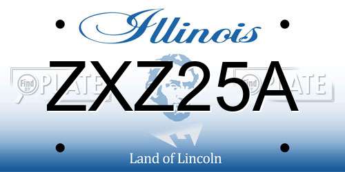 ZXZ25A Illinois License Plate