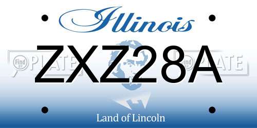 ZXZ28A Illinois License Plate