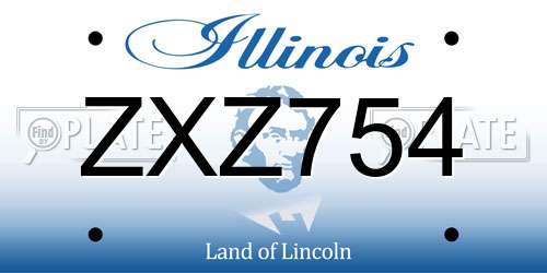 ZXZ754 Illinois License Plate