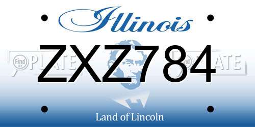 ZXZ784 Illinois License Plate