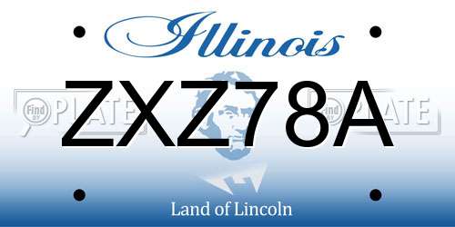 ZXZ78A Illinois License Plate