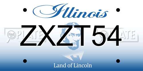 ZXZT54 Illinois License Plate
