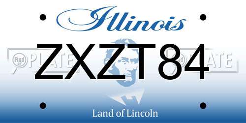 ZXZT84 Illinois License Plate