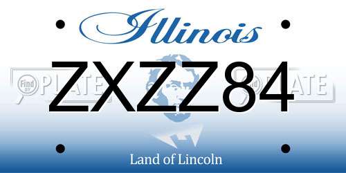 ZXZZ84 Illinois License Plate