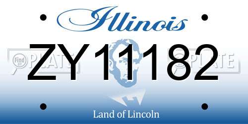 ZY11182 Illinois License Plate