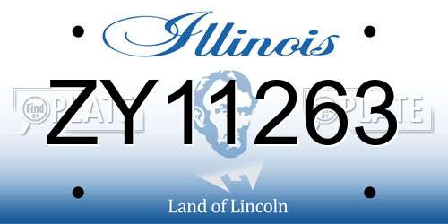 ZY11263 Illinois License Plate