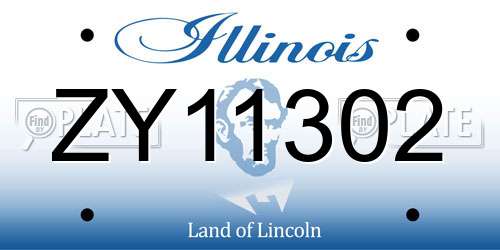 ZY11302 Illinois License Plate