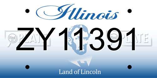 ZY11391 Illinois License Plate