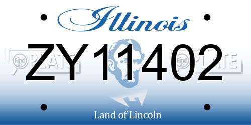 ZY11402 Illinois License Plate