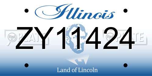 ZY11424 Illinois License Plate