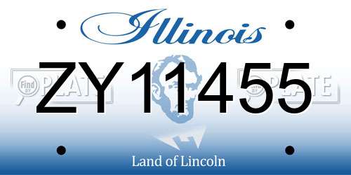 ZY11455 Illinois License Plate