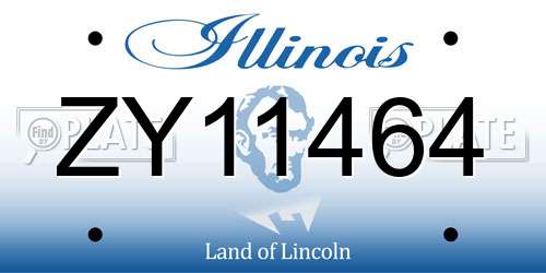 ZY11464 Illinois License Plate