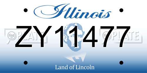 ZY11477 Illinois License Plate