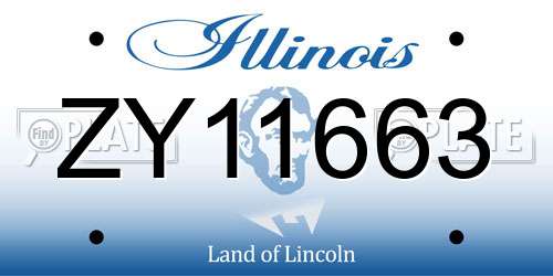 ZY11663 Illinois License Plate