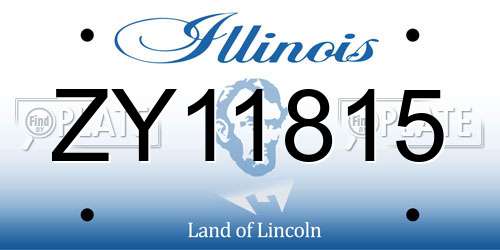 ZY11815 Illinois License Plate
