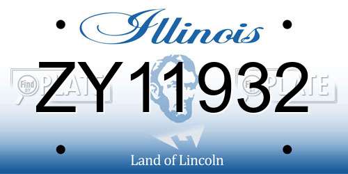 ZY11932 Illinois License Plate