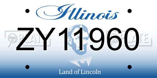 ZY11960 Illinois License Plate