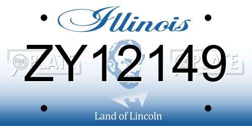 ZY12149 Illinois License Plate