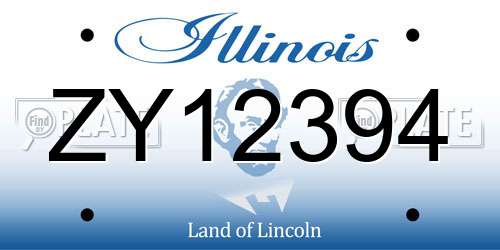 ZY12394 Illinois License Plate