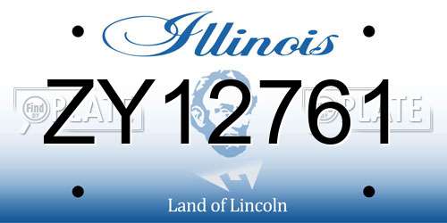 ZY12761 Illinois License Plate