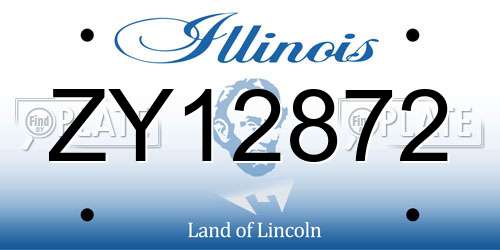 ZY12872 Illinois License Plate