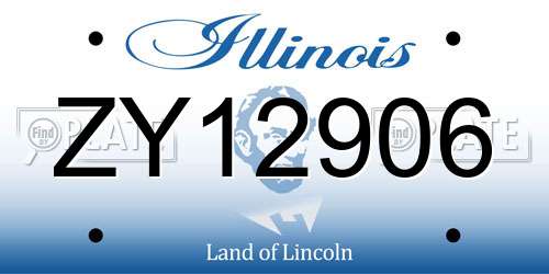 ZY12906 Illinois License Plate