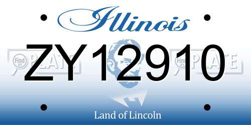 ZY12910 Illinois License Plate