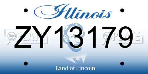 ZY13179 Illinois License Plate