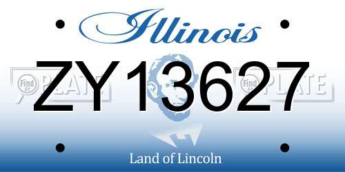 ZY13627 Illinois License Plate