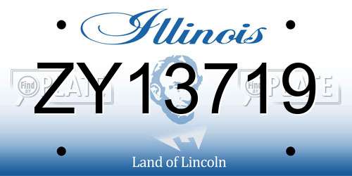 ZY13719 Illinois License Plate