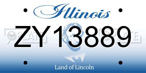 ZY13889 Illinois License Plate