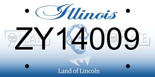 ZY14009 Illinois License Plate