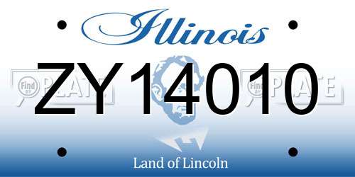ZY14010 Illinois License Plate