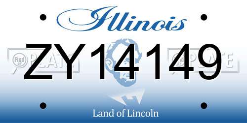ZY14149 Illinois License Plate