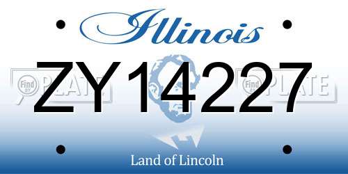 ZY14227 Illinois License Plate