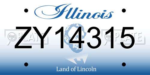 ZY14315 Illinois License Plate