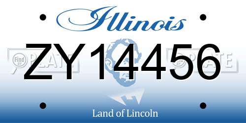 ZY14456 Illinois License Plate