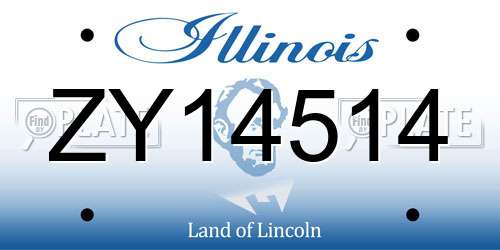 ZY14514 Illinois License Plate