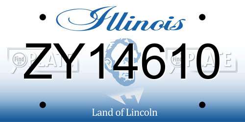 ZY14610 Illinois License Plate
