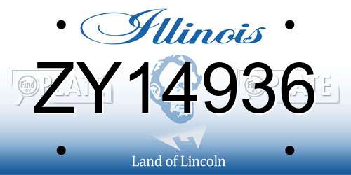 ZY14936 Illinois License Plate