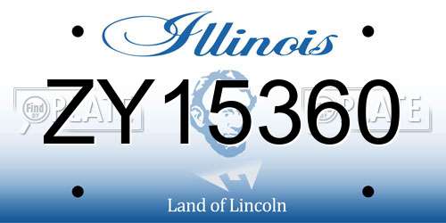 ZY15360 Illinois License Plate