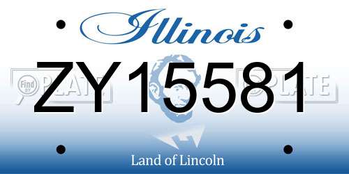 ZY15581 Illinois License Plate