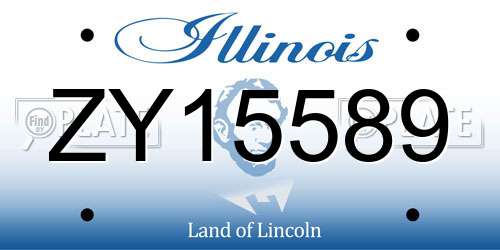 ZY15589 Illinois License Plate