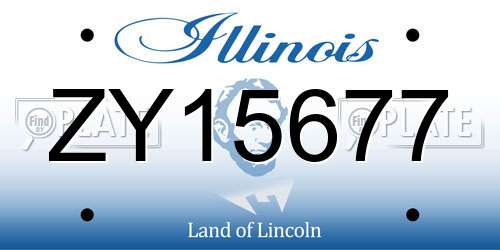 ZY15677 Illinois License Plate