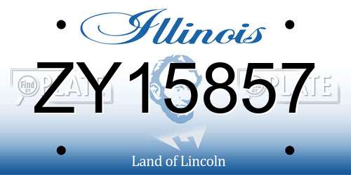 ZY15857 Illinois License Plate