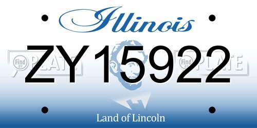 ZY15922 Illinois License Plate