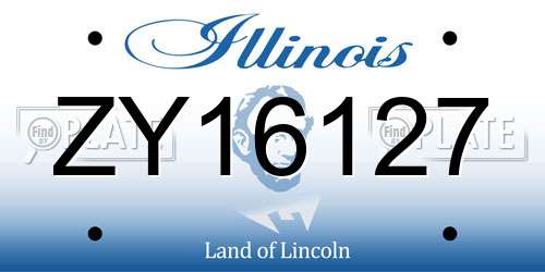 ZY16127 Illinois License Plate