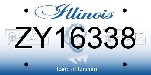ZY16338 Illinois License Plate