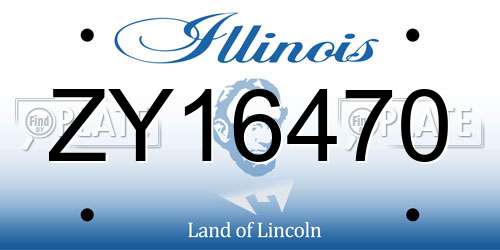 ZY16470 Illinois License Plate
