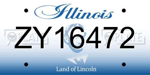ZY16472 Illinois License Plate